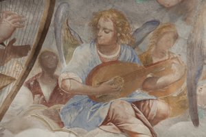 Änglar, musikeränglar och puttos, detalj av Paradiset med den evige Fadern, c.1623-34 (detalj av 3496185)
