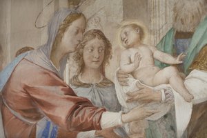 Detalj från presentationen av Jesus i templet av Isidoro Bianchi