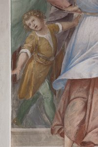 Detalj från presentationen av Jesus i templet, 1623-34 av Isidoro Bianchi