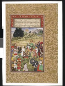 Akbar till häst tar emot hyllning av Islamic School
