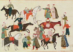 Ms 1671 A Horse Market, ca 1580 av Islamic School