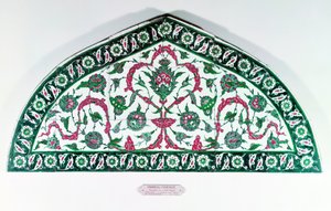 Kaklad överligger, från Istanbul, Turkiet (fajans) av Islamic School
