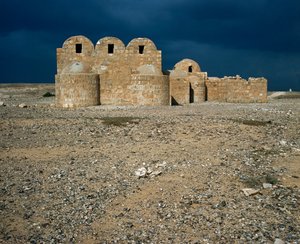Utsikt över Qasr Amra, Desert Castles (711-715) av Islamic School