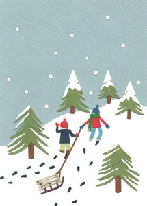 Sledging, 2014 (klippt papper) av Isobel Barber