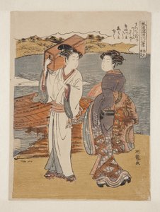 Klart väder vid Matsuchiyama (Matsuchiyama Seiran) (trätryck i färg) av Isoda Koryusai