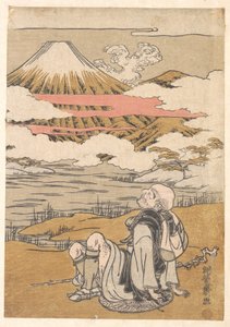 Saigyō betraktar berget Fuji av Isoda Koryusai