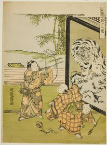 Tiger, från serien "Fashionable Children with the Twelve Signs of the Zodiac (Furyu kodomo juni shi)" av Isoda Koryusai