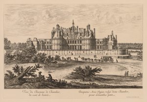 Utsikt över Palace of Chambord från entrén av Israël Silvestre