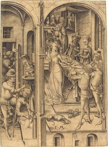 Halshuggning av Johannes Döparen, ca. 1480. av Israhel van Meckenem