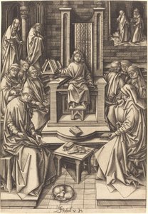 Kristus bland läkarna, ca. 14901500. av Israhel van Meckenem