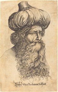 Chef för en åldrad man av Israhel van Meckenem