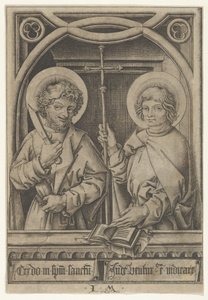 St. Bartolomeus och St. Filip, från Apostlarna, 1435-1503. av Israhel van Meckenem