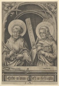 St. Peter och St. Andrew, från The Apostles. av Israhel van Meckenem
