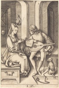 Lutspelaren och sångaren, ca. 14951503. av Israhel van Meckenem