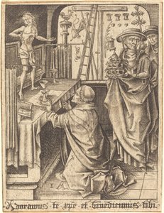 Sankt Gregorius mässa, ca. 14801490. av Israhel van Meckenem