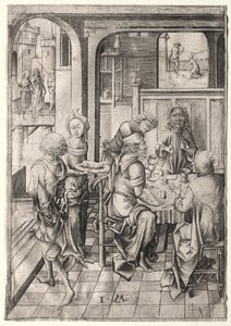 Passionen: Nattvarden i Emmaus. av Israhel van Meckenem