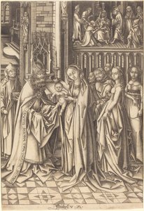 Presentationen i templet, ca. 14901500. av Israhel van Meckenem
