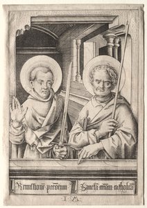 De tolv apostlarna: den helige Simon (?) och den helige Matteus