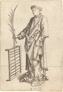 Saint Lawrence av Israhel van Meckenem after Martin Schongauer