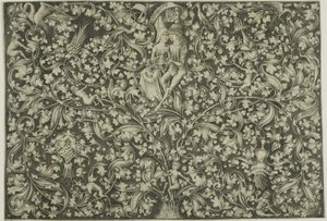 Ornamental panel med två älskande