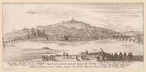 Utsikt över Lyon från stranden vid Celestine-klostret Veue de Lyon quand on est sur les quais des Celestins (titel på objekt)