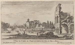 Utsikt över Colosseum i Soltemplet och Titusbågen i Rom av Israël Silvestre