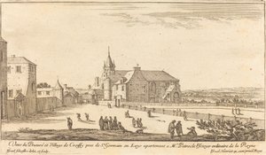 Vy över Prioress och Village of Croissy av Israël Silvestre