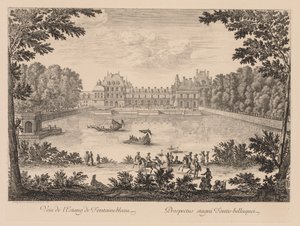 Utsikt över dammen i Fontainebleau av Israël Silvestre