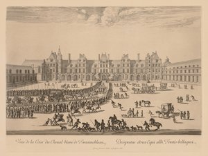 Utsikt över Cour du Cheval-Blanc i Fontainebleau, 1667. av Israël Silvestre