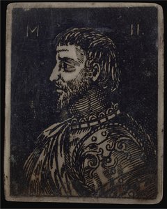 Byst av en skäggig man med utsmyckad bröstskylt vänd åt vänster av Italian 16th Century