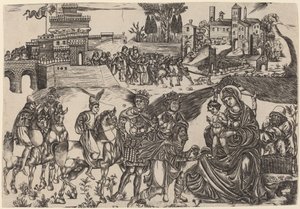 Tillbedjan av Magi av Italian 16th Century