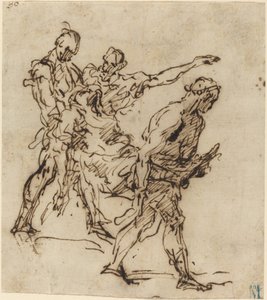 Figurer som bär en kropp av Italian 17th Century