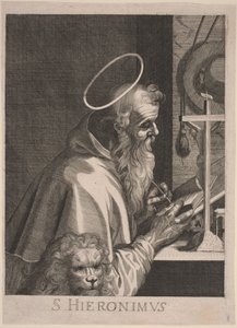 Sankt Jerome av Italian 17th Century, after Aegidius Sadeler II