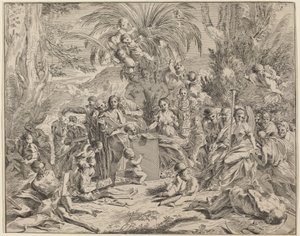 Allegori av målning av Italian 17th Century, after Pietro Testa