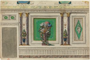 Design för en vägg i ett musikrum [recto] av Italian 18th Century