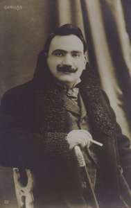 Enrico Caruso, italiensk operasångare (s/v foto) av Italian Photographer