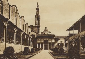 Firenze / Florens: Church of S Croce, Cloister (s/v foto) av Italian Photographer