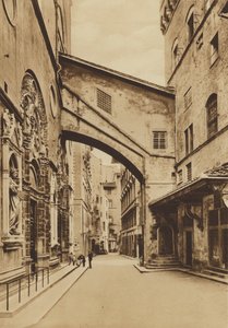 Firenze / Florens: Church of S Michele, den nedre delen från västra sidan, Arnolfo di Cambio och Taddeo Gaddi (s/v foto) av Italian Photographer