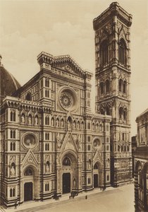 Firenze / Florens: Fasaden på katedralen, Arch De Fabris och del Moro (s/v foto) av Italian Photographer