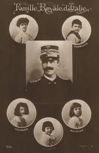 Kung Victor Emmanuel II och hans familj (s/v foto) av Italian Photographer