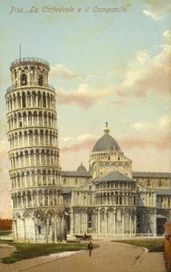 Lutande tornet i Pisa och Pisas katedral av Italian Photographer