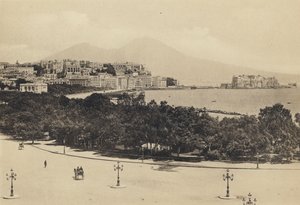 Neapel: Panorama sett från Mergellina (s/v foto) av Italian Photographer