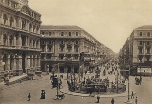 Neapel: Piazza Della Borsa och Rettifilo Corso Umberto I (s/v foto) av Italian Photographer