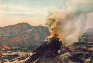 Napoli / Neapel: Vesuvius i utbrott (färgfoto) av Italian Photographer