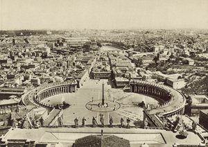 S Peters Square och Panorama of the Town från kupolen av Italian Photographer