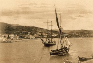Sanremo, villor och hotell i öster (s/v foto) av Italian Photographer