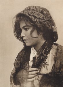 Sicilia / Sicilien: Siciliansk dräkt (svartvitt foto) av Italian Photographer