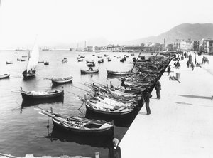 Hamnen i Palermo, Sicilien, ca 1920 av Italian Photographer