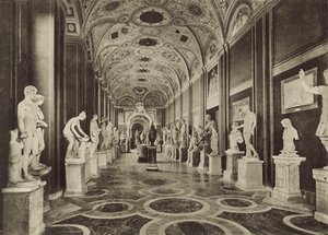 Vatikanmuseet, inredningen av statyhallen av Italian Photographer