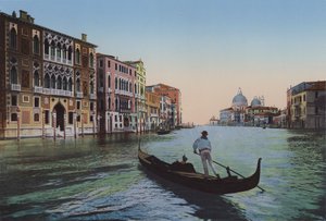 Venedig, Canal Grande från Accademia, Palazzo Franchetti av Italian Photographer